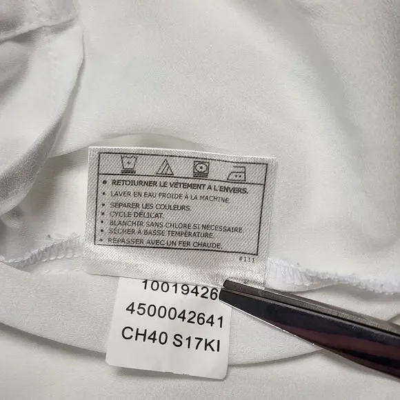 Ariat White Embroidered Boho Peasant Blouse Butterfly V-Neck S - Picture 9 of 10